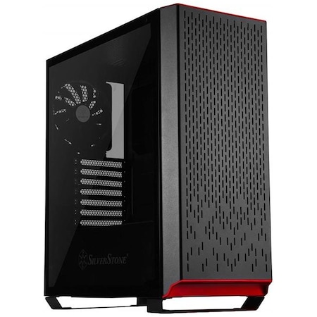 Silverstone SilverStone Technologies PM02B-G Computer Tower Case with Tempered-Glass Side Panel & Ample Air Flow; Black PM02B-G